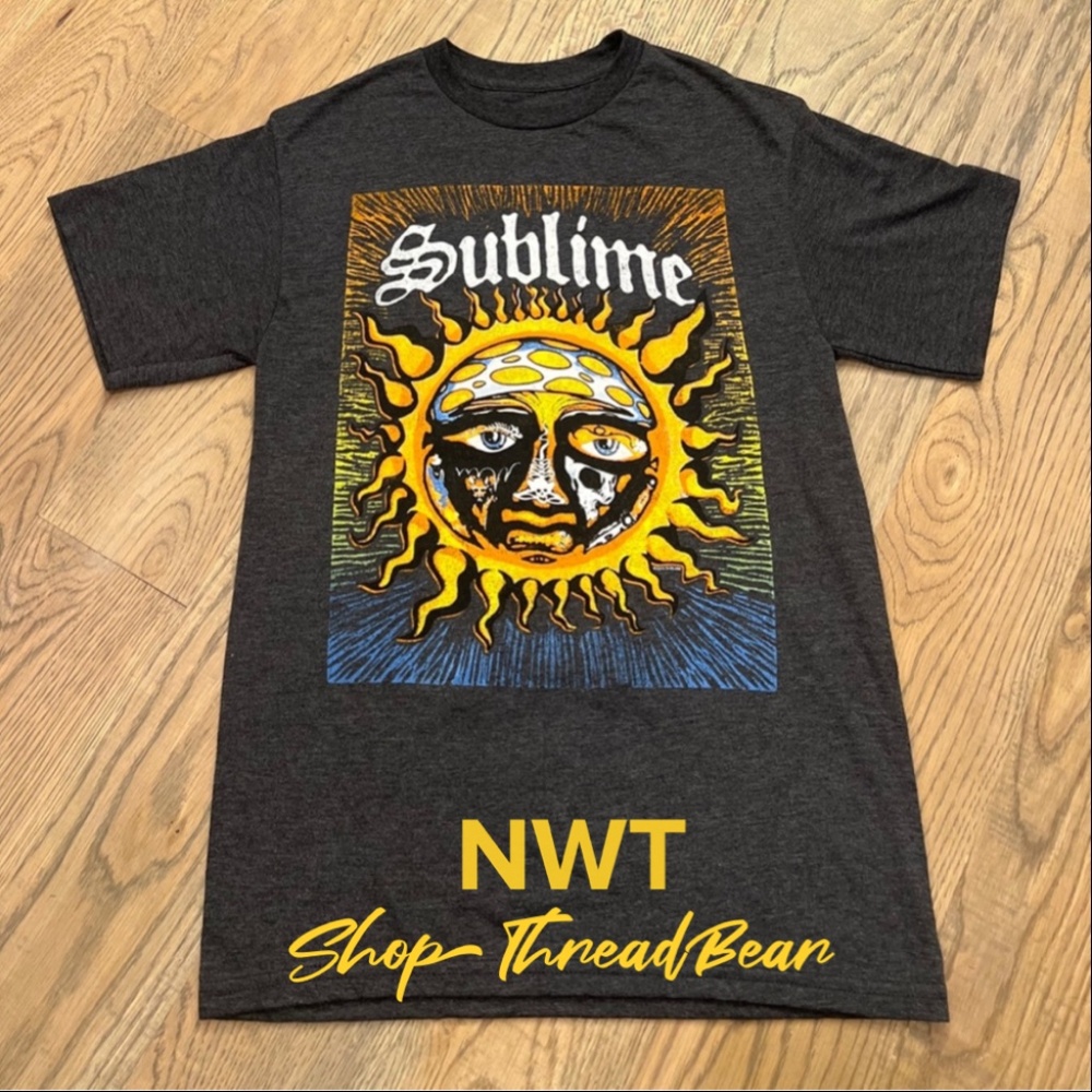 NWT [🤘🏻Sublime™] UNISEX Charcoal Gray · Grey 90s Band T Shirt Crew Tee | Small